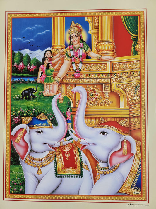 Modern print of Hindu goddess Shakti mataji 15inch x 20inch unframed by JB Khanna