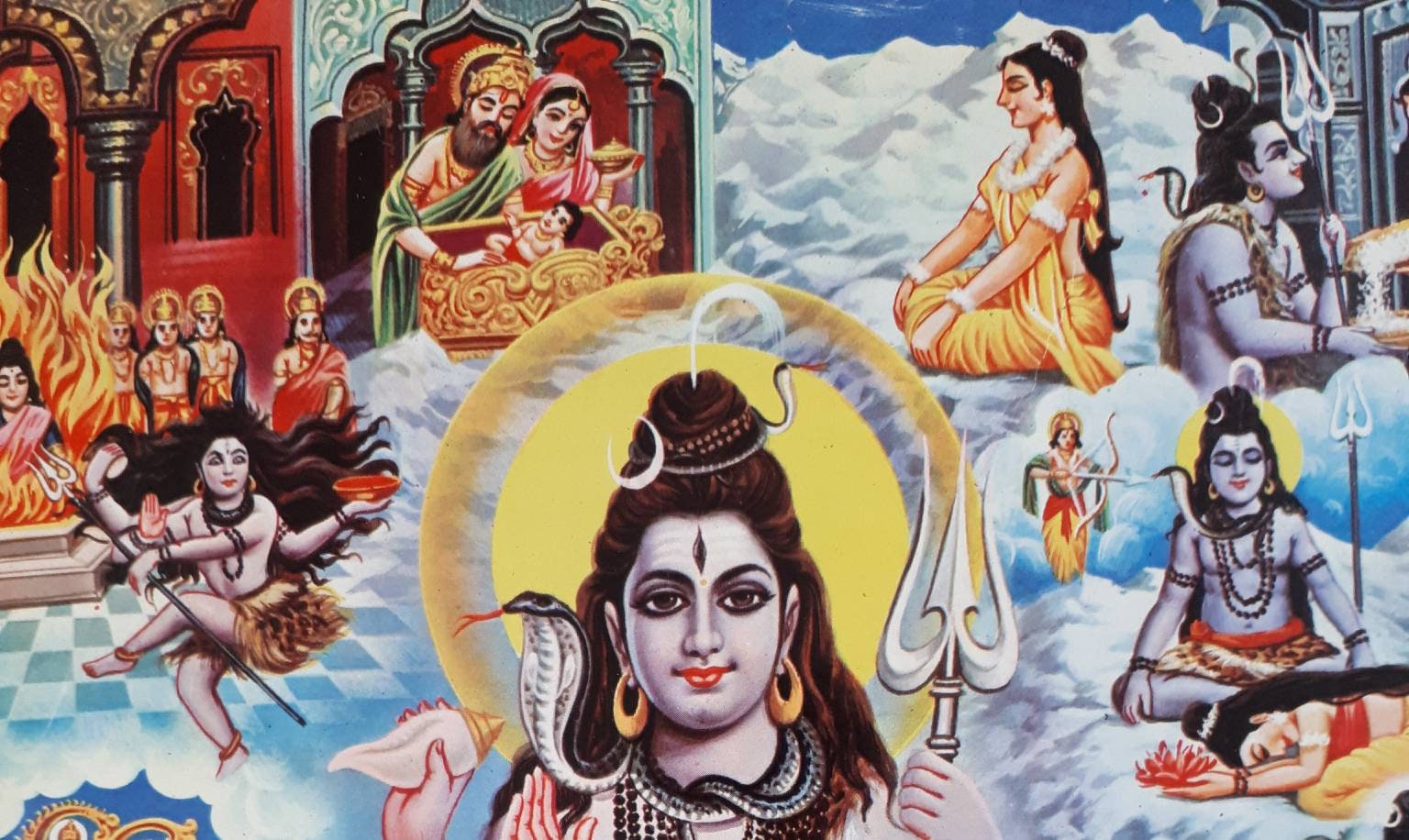 Vintage print shiv Leela by brijbasi press