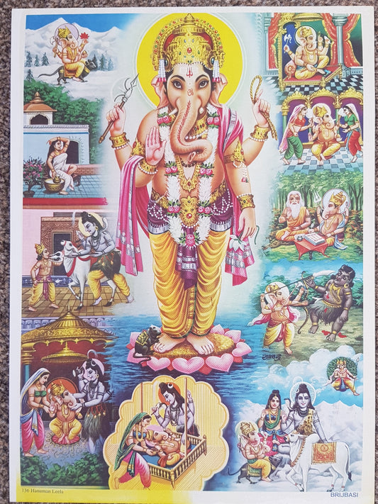 Hinduprint of the story of Ganesh by Brijbasi Press