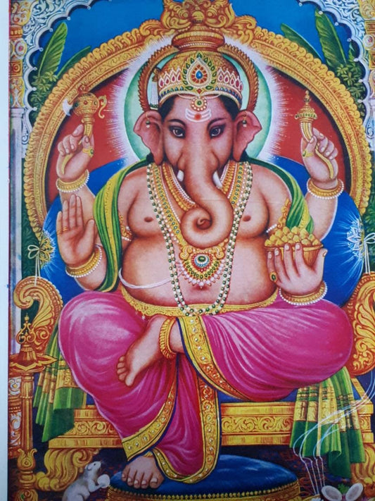 Hindu vintage print of Ganesh by sharma publications 10x14inch