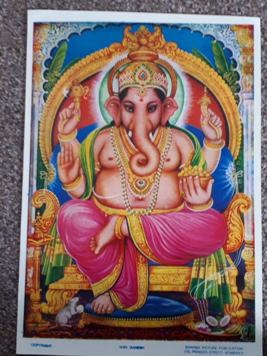 Hindu vintage print of Ganesh by sharma publications 10x14inch