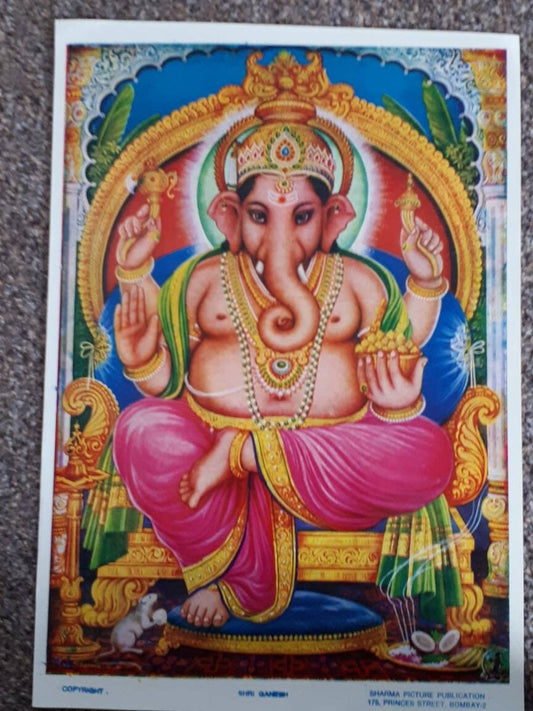 Hindu vintage print of Ganesh by sharma publications 10x14inch