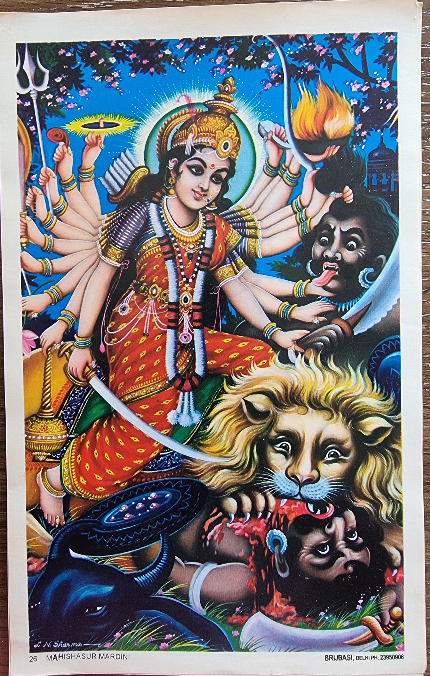 Mahishasura mardini by Brijbasi Press 6.5in x 9.5inch