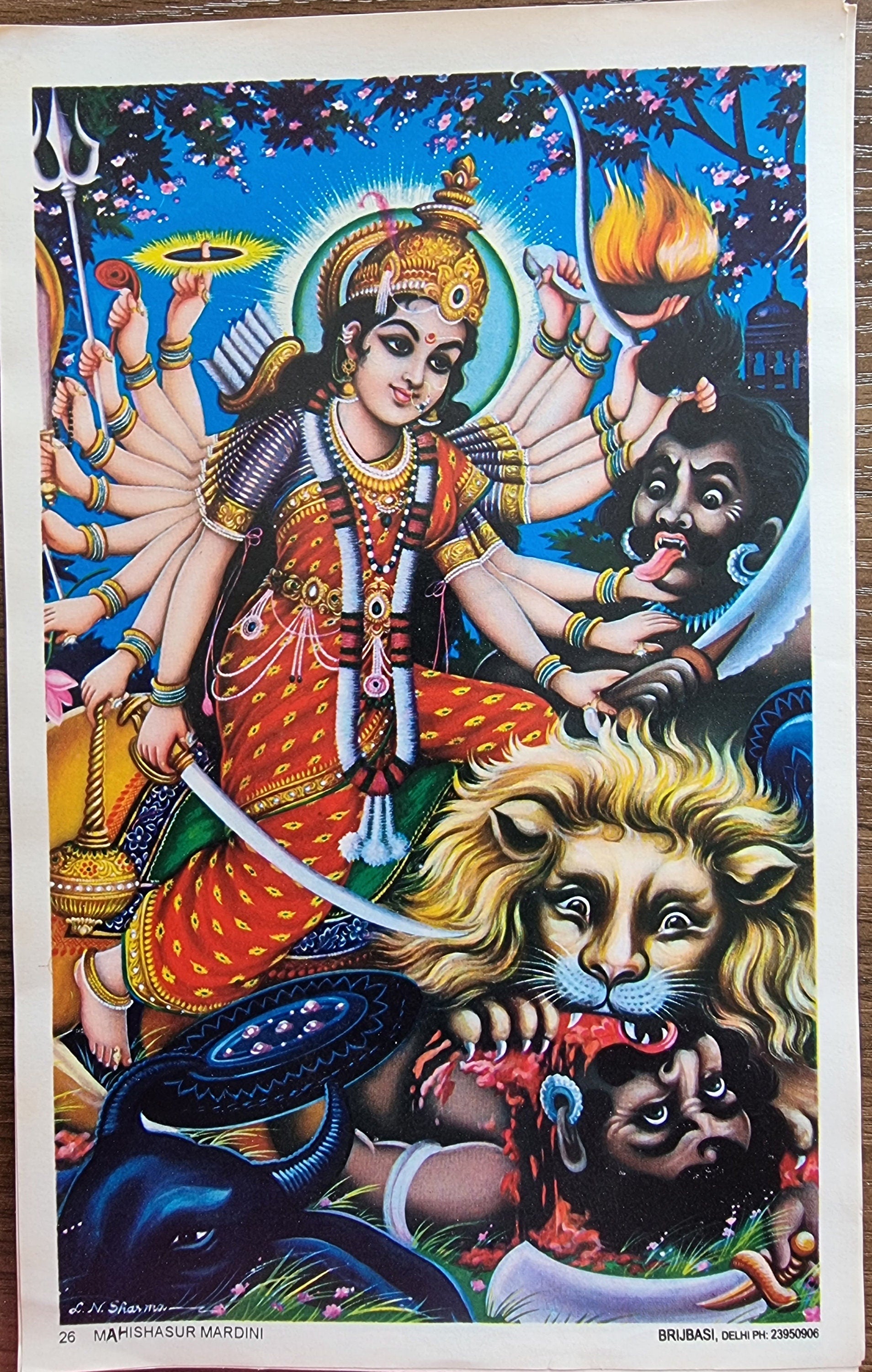 Mahishasura mardini by Brijbasi Press 6.5in x 9.5inch