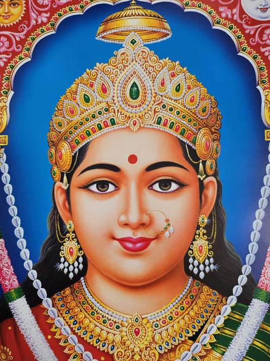 Modern print of Hindu goddess chehar maa 15inch x 20inch unframed by JB Khanna