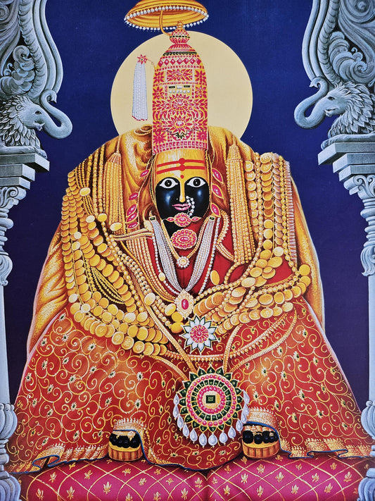 Modern print of Hindu goddess Tulja Bhavani Mata 15inch x 20inch unframed by JB Khanna
