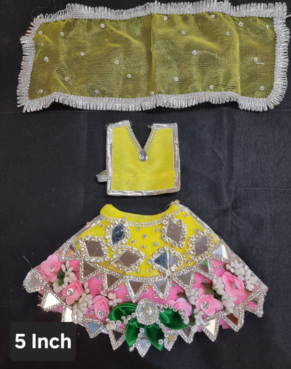 Heavy decorative ribbon and stone work Durga Dress / Durga maa poshak.