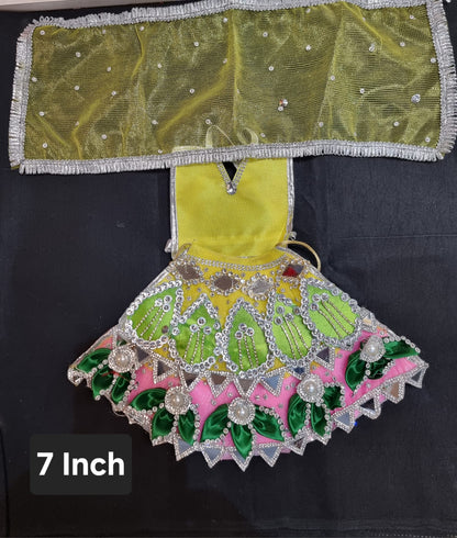 Heavy decorative ribbon and stone work Durga Dress / Durga maa poshak.