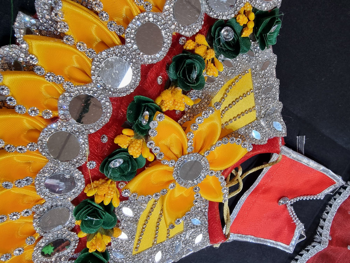 Heavy decorative ribbon and stone work Durga Dress / Durga maa poshak.