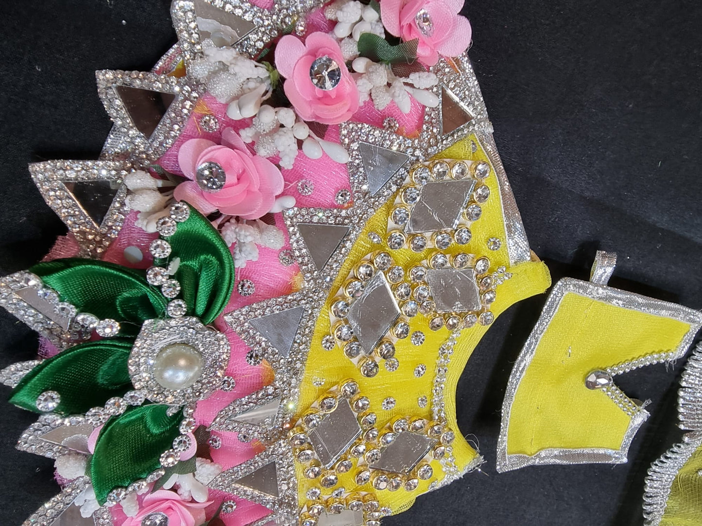 Heavy decorative ribbon and stone work Durga Dress / Durga maa poshak.